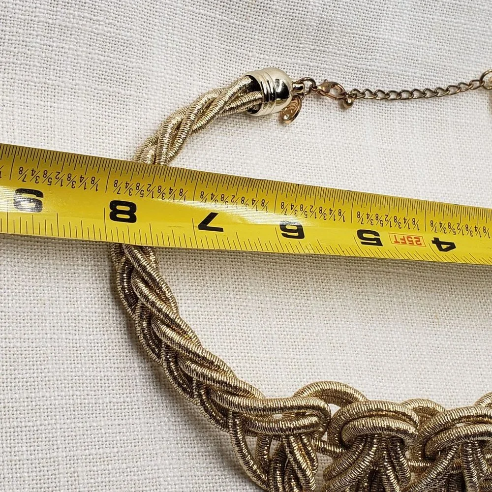 Samuel Edelman circus woven gold‎ tone soft choker necklace - Picture 7 of 10